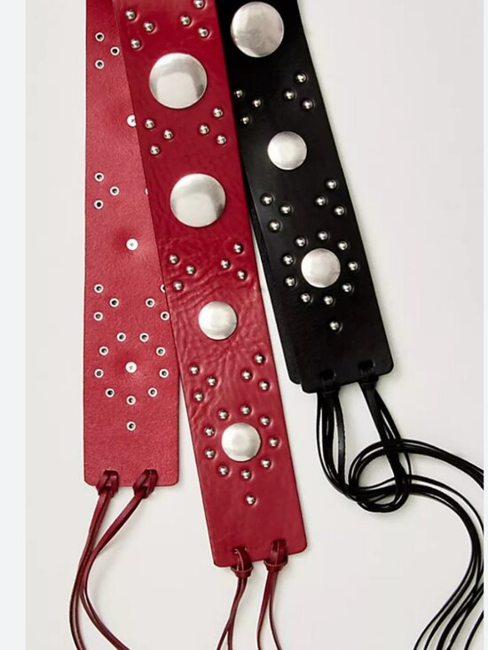 NWT Free People Leda Wrap Belt in Sour Cherry main image 4